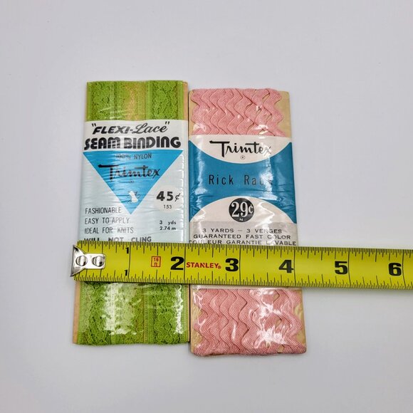 Seam Binding Lace Rick Rack Trimtex Wrights Blue Purple Green Pink Vintage New I - Picture 7 of 7